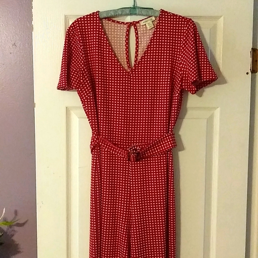 Monteau V-neck gingham jumpsuit